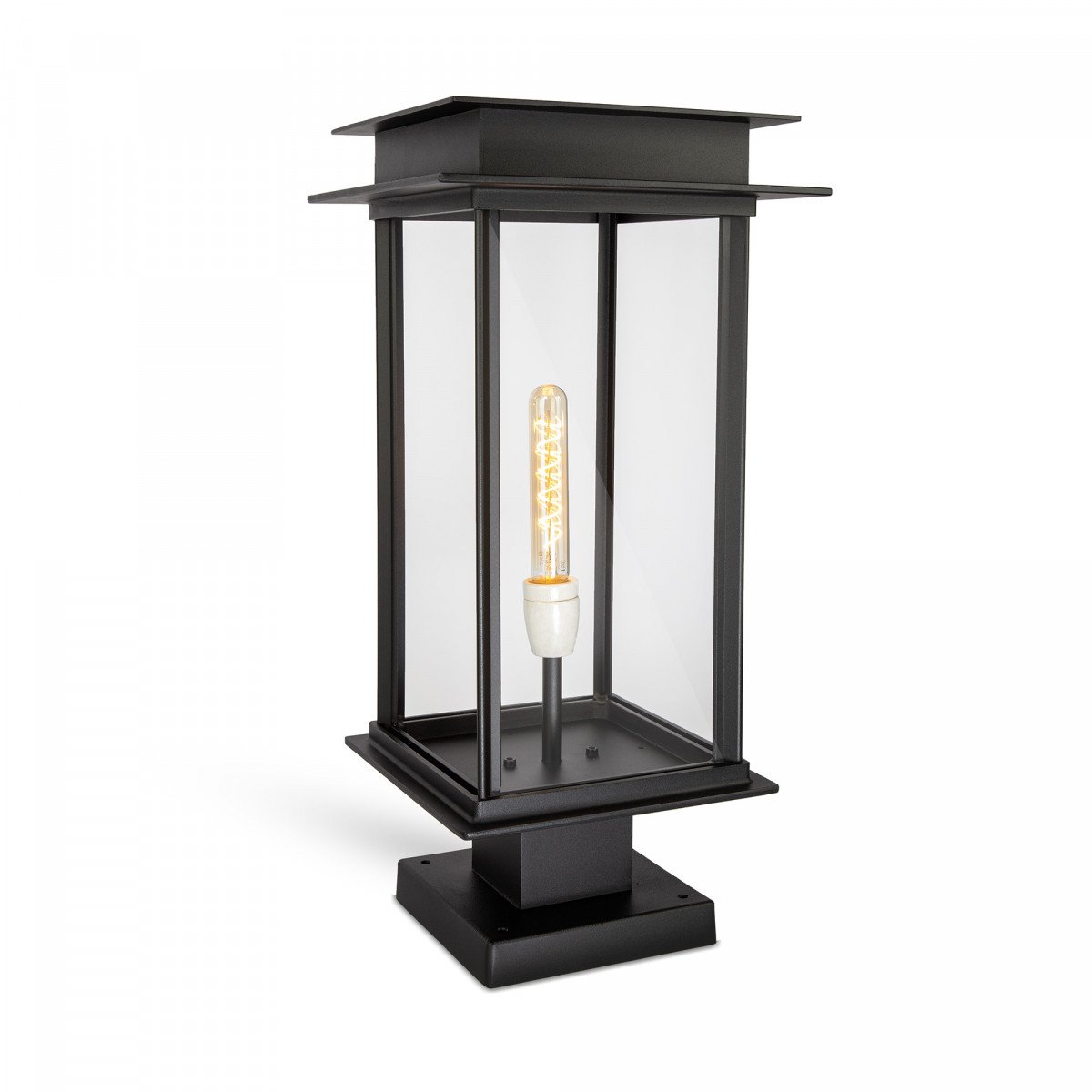 Moderne Auβensockelleuchte Prag XL Schwarz