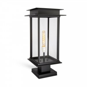 Moderne Auβensockelleuchte Prag XL Schwarz