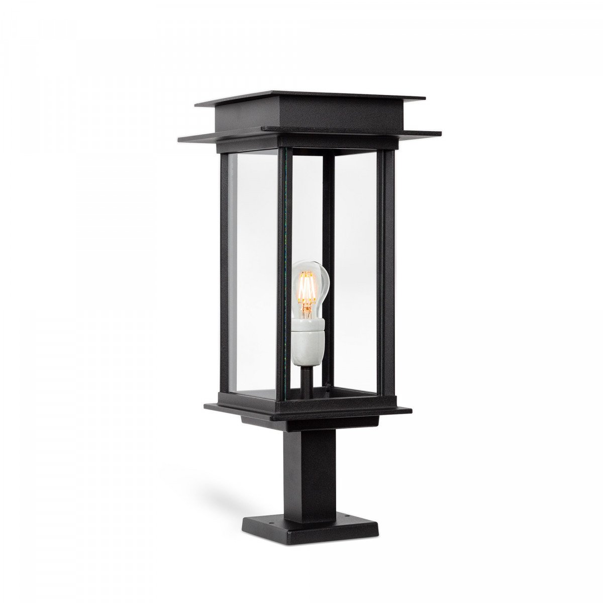 Moderne Auβensockelleuchte Prag II Schwarz