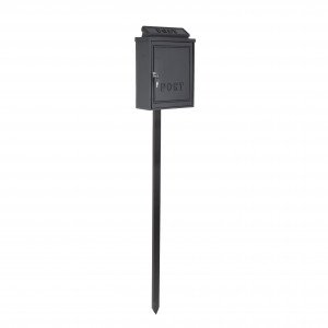 Aluminium-Briefkasten B6 mattschwarz mit Tür und Schloss Aluminium-Briefkasten B6 mattschwarz mit Tür und Schloss