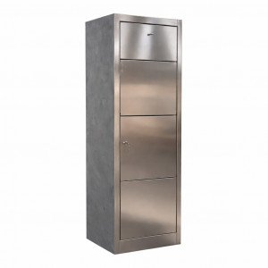 Hartstein Paketbriefkasten grau zeitlos Edelstahl