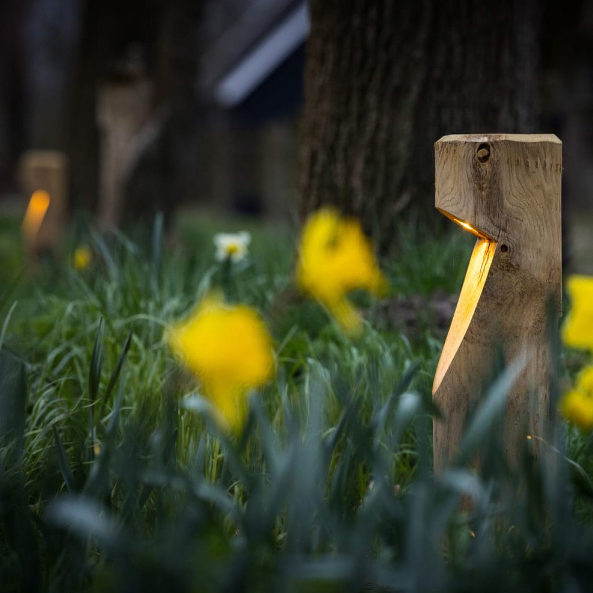 houten buiten terras lamp van akstanje hout Baum inclusief led lamp duurzame buitenverlichting