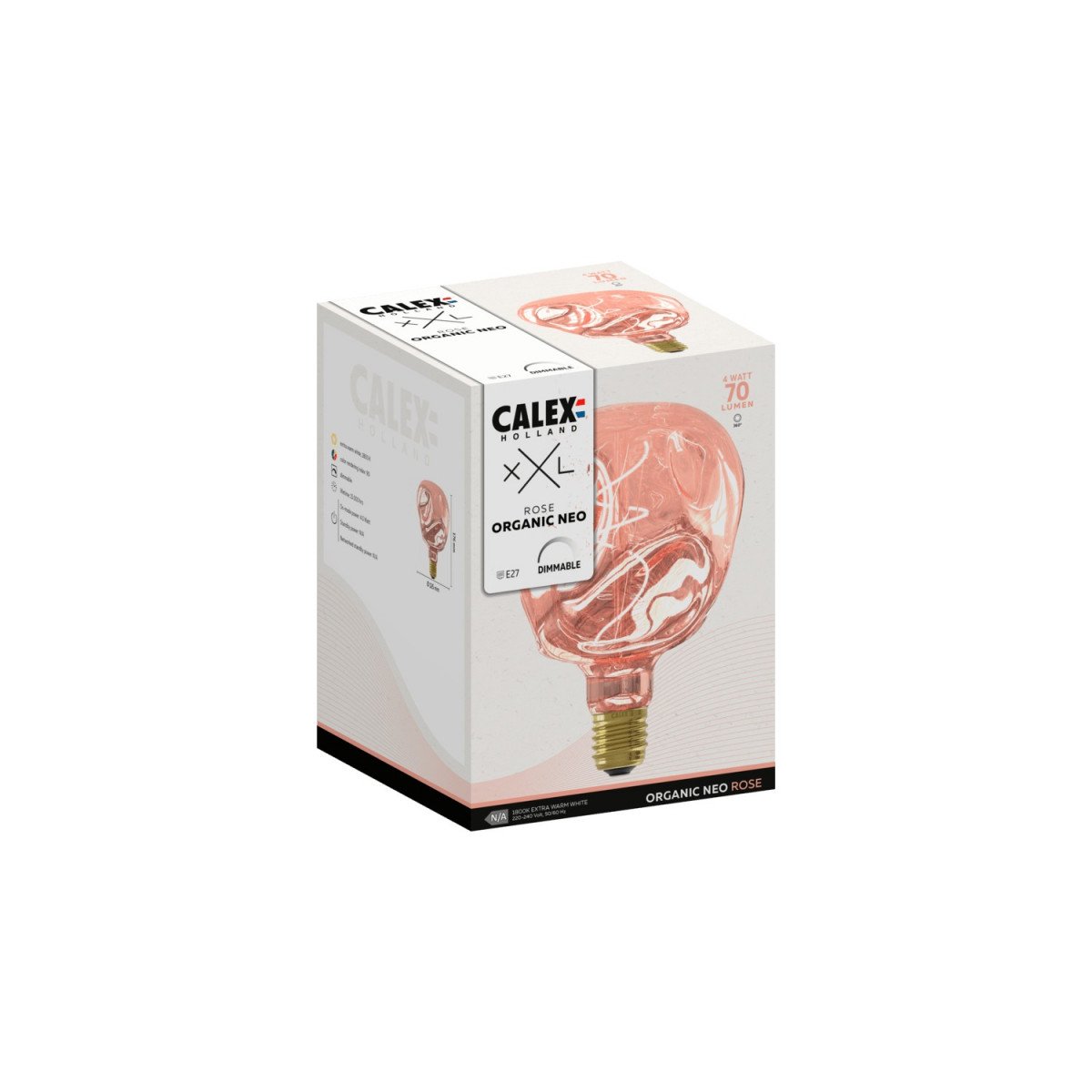 Rose farbene Lichtquelle mit E27-Fassung.