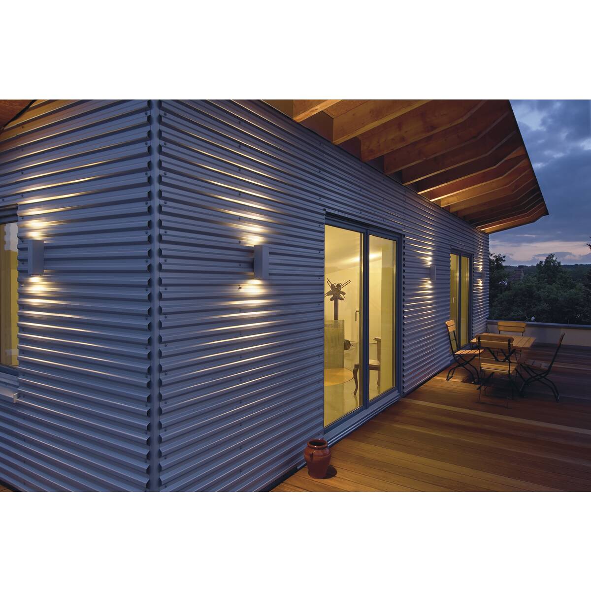 Big Theo Up und Down Wandleuchte Grau Medium