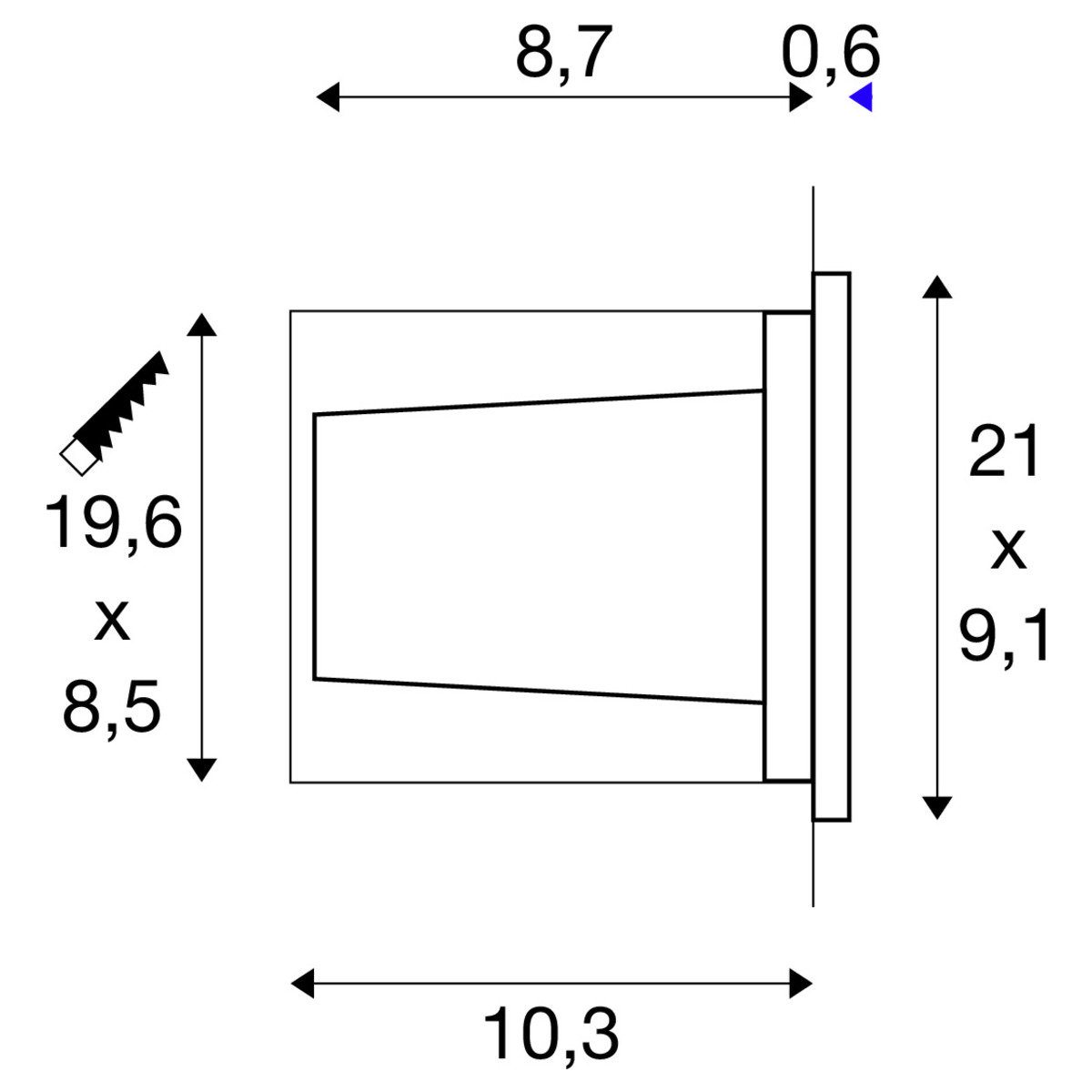 Außenbeleuchtung brick Einbaustrahler Edelstahl 850lm