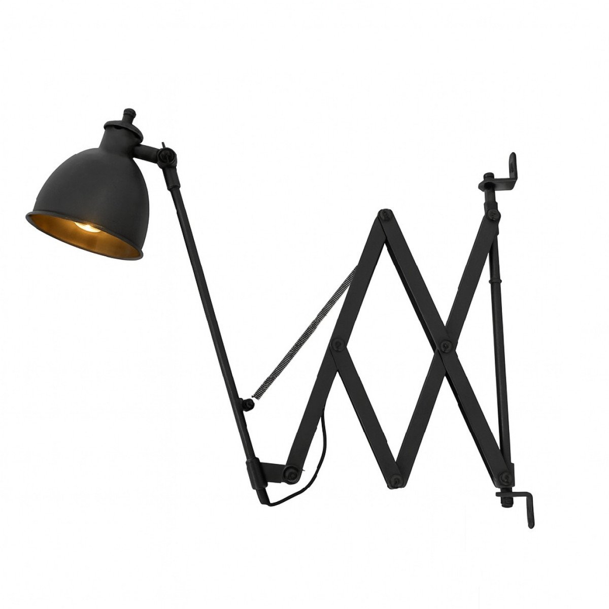 Messinglampe in antikem Schwarz mit E27-Fassung
