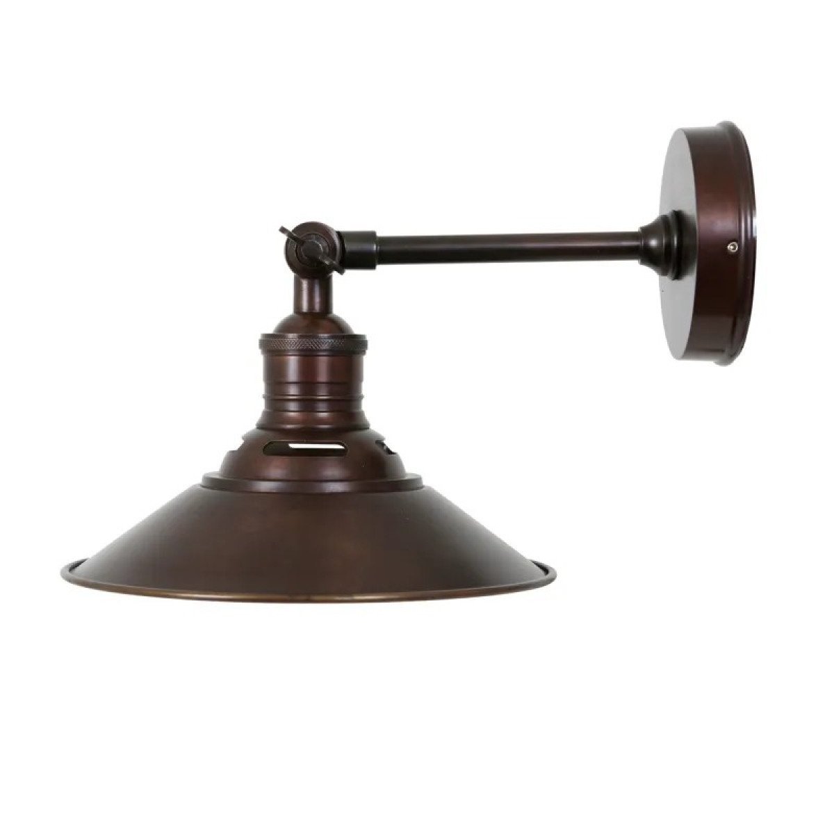 Messinglampe in antikem Dunkel-Messing mit E27-Fassung