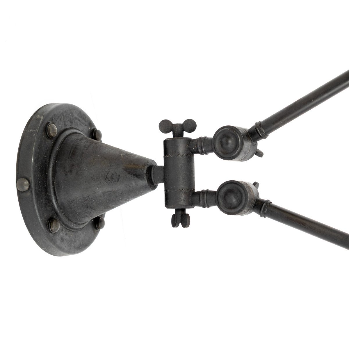 Messinglampe in antikem Schwarz mit E27-Fassung
