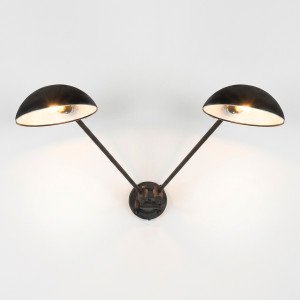 Messinglampe in antikem Schwarz mit E27-Fassung