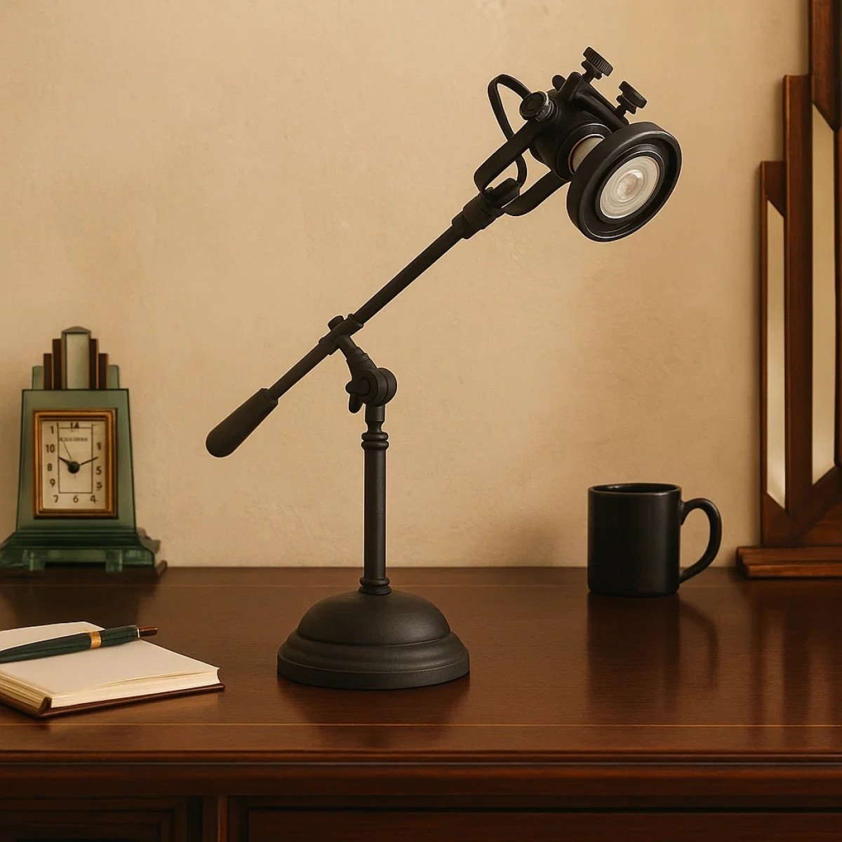 Tischlampe Prescott Antik Schwarz