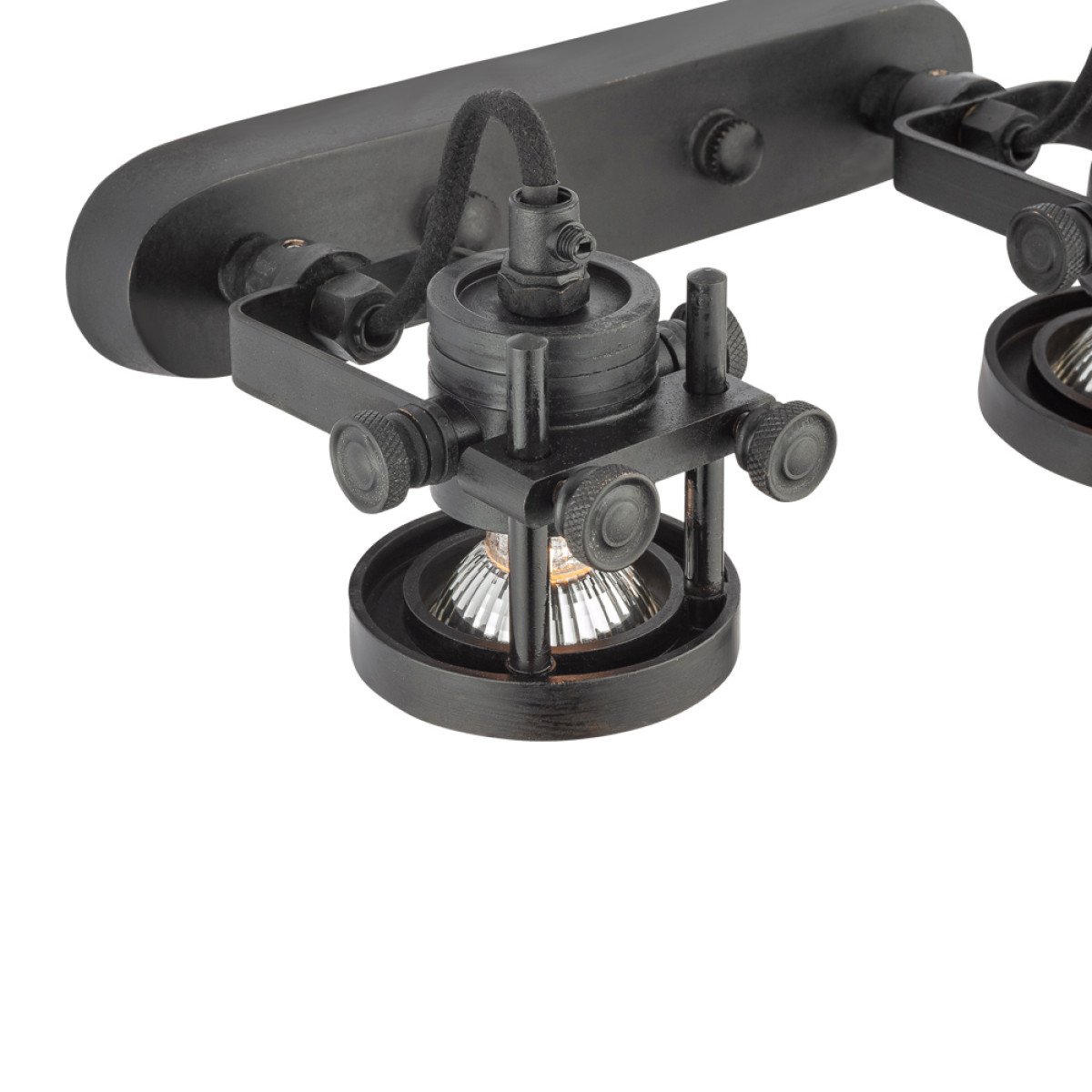 Prescott Double Spot Antik-Schwarz 2-Flammig
