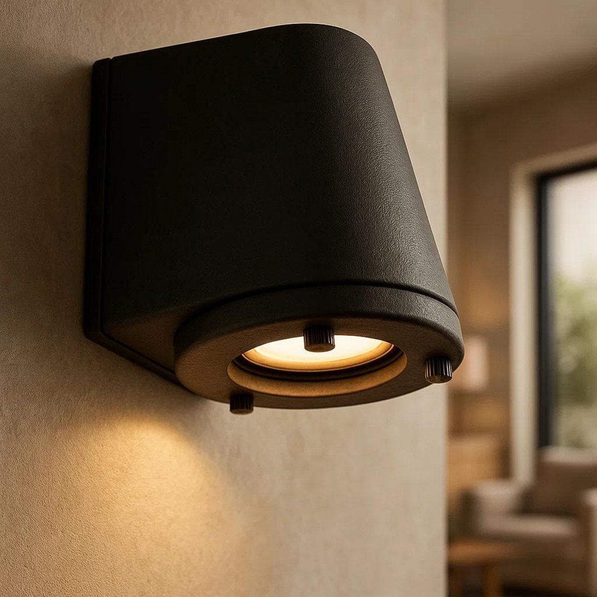 Messinglampe in antikem Schwarz mit GU10-Fassung