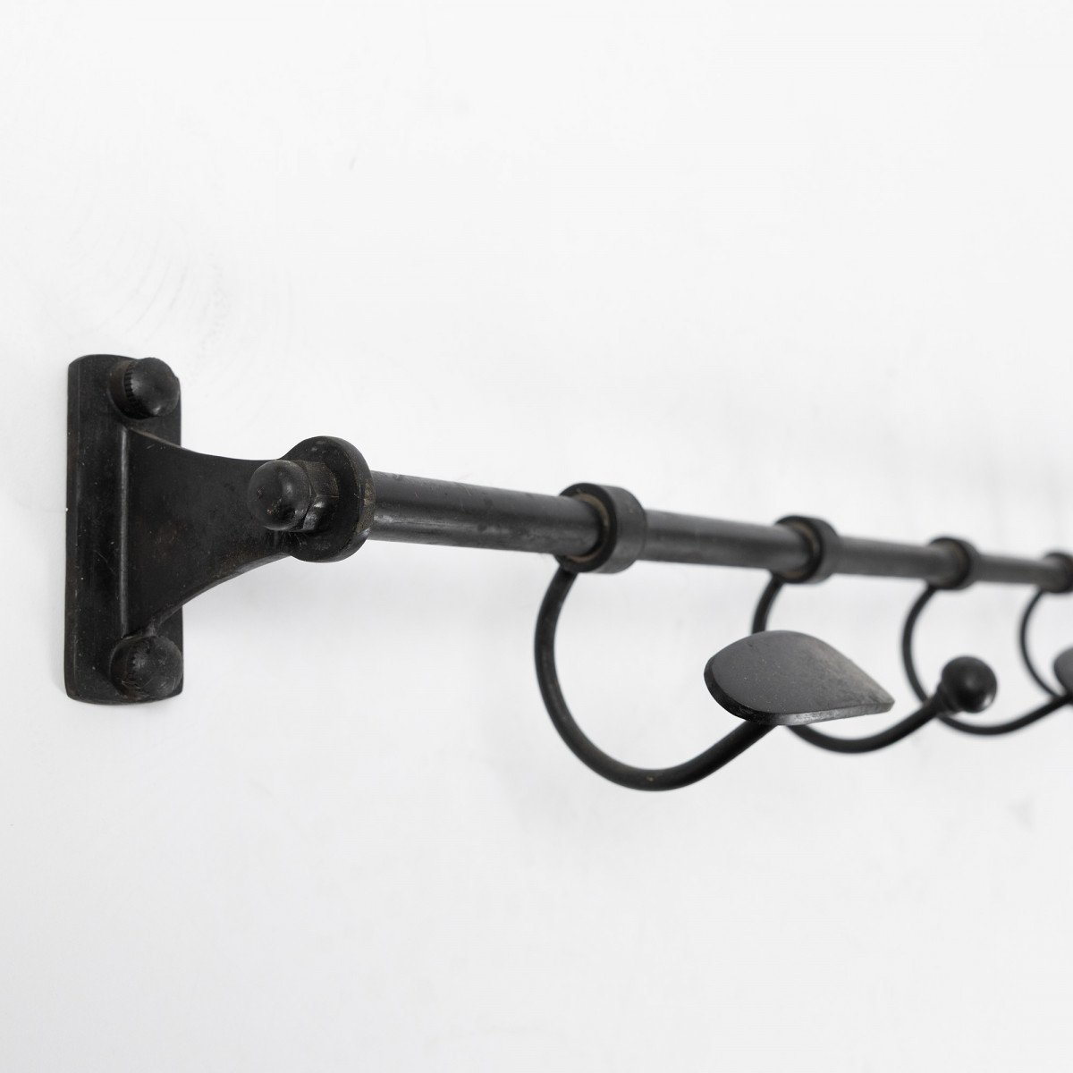 Messing Garderobe Antikschwarz 7 Haken