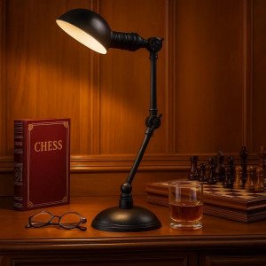 Messinglampe in antikschwarzer Farbe mit E14-Fassung Messinglampe in antikschwarzer Farbe mit E14-Fassung