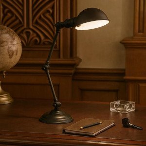 Messinglampe in antikschwarzer Farbe mit E14-Fassung Messinglampe in antikschwarzer Farbe mit E14-Fassung