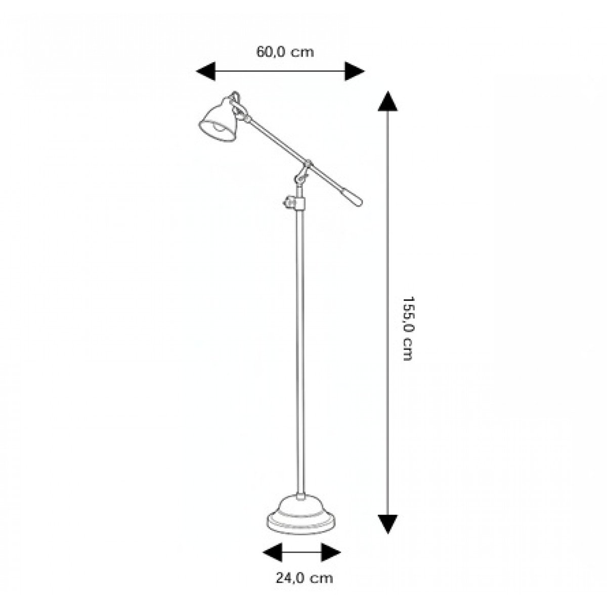 Industrie-Stehlampe Archer Antik-Silber