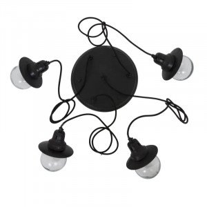 Messinglampe in antikem Schwarz mit E27-Fassung