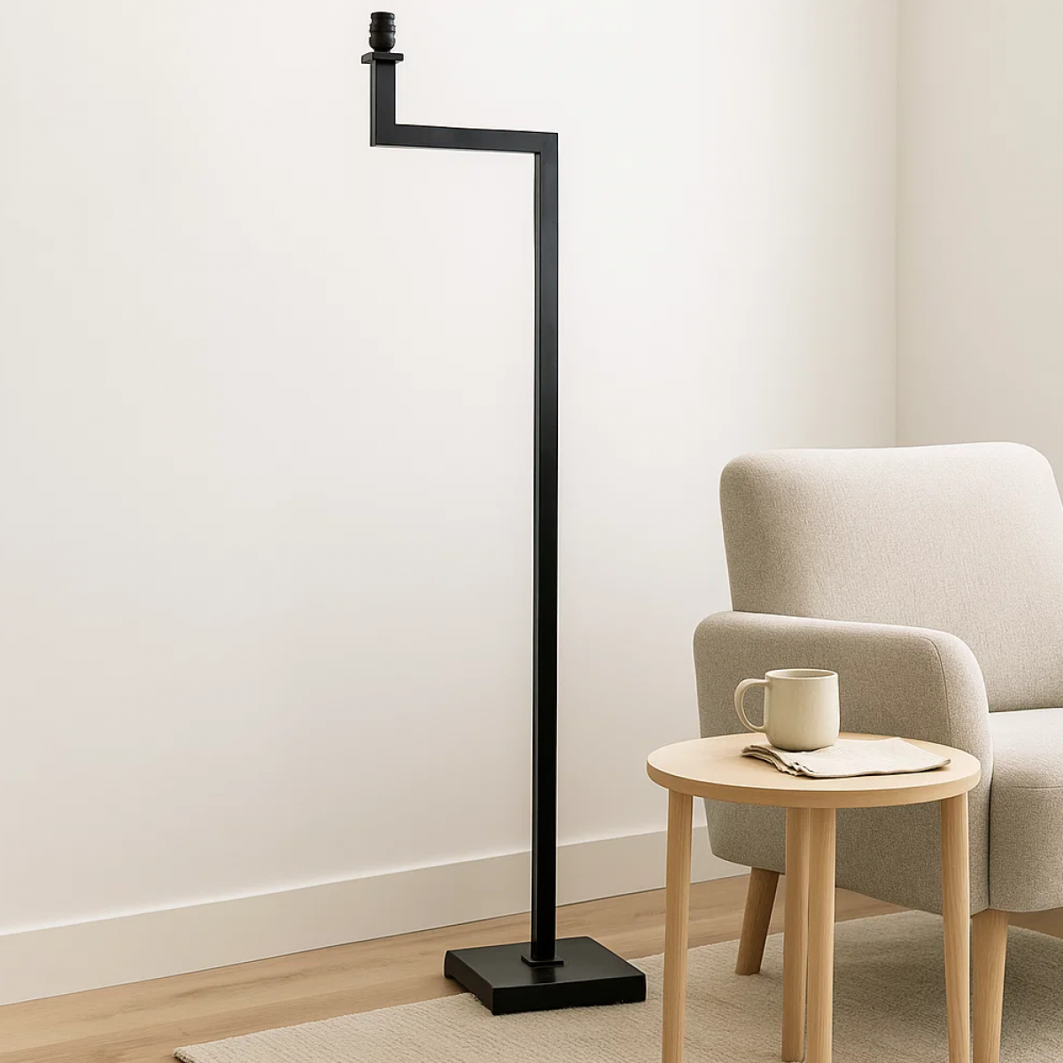 Messinglampe in antikschwarzer Farbe mit E27-Fassung