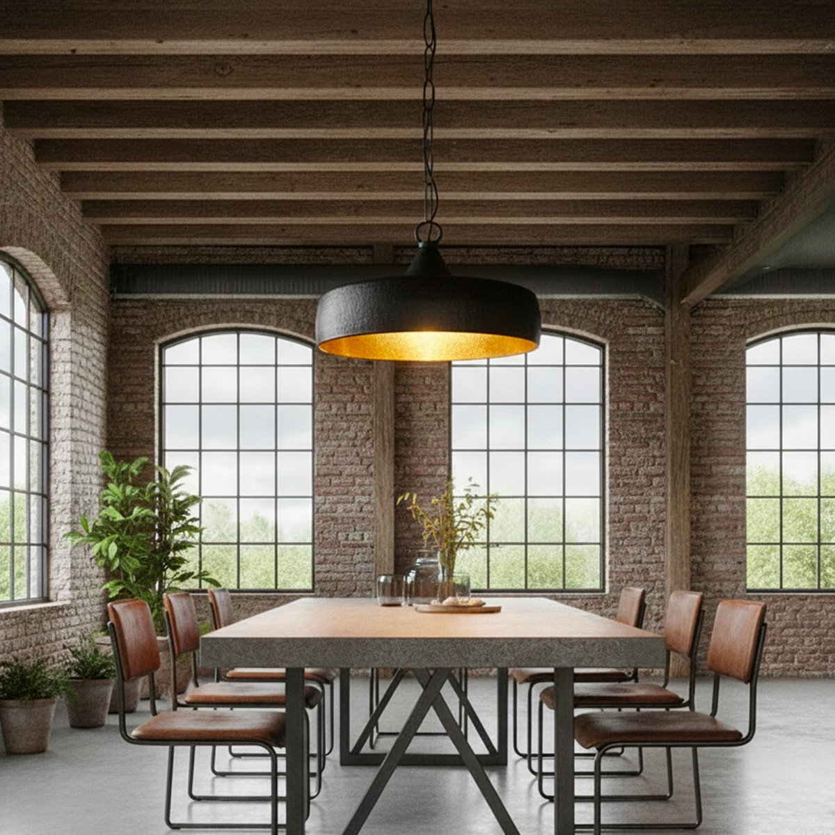 Messinglampe in antikem Schwarz mit E27-Fassung