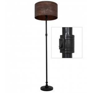 Messinglampe in antikem Schwarz mit E27-Fassung
