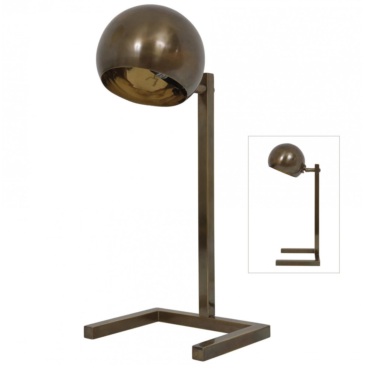 Messinglampe in der Farbe antik-messing mit einer E14-Fassung