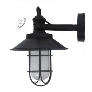 Messinglampe in antikem Schwarz mit E27-Fassung