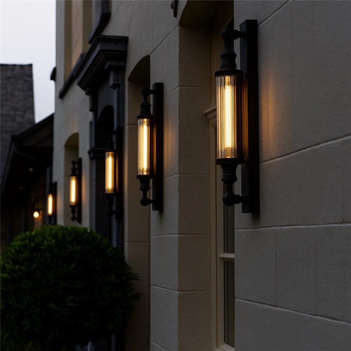 Messing Außenlampe anthrazit schwarz Design E27 Wandlampe