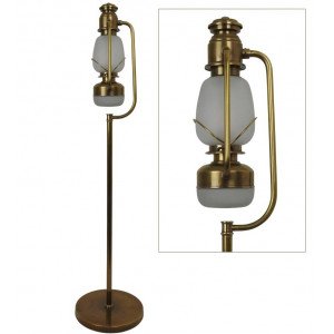 Messinglampe in Antik-Messingoptik mit E27- und G9-Fassung