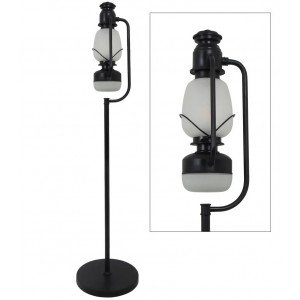 Messinglampe in antikem Schwarz mit E27- und G9-Fassung