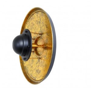 Messinglampe in der Farbe antik gold mit einer E27-Fassung