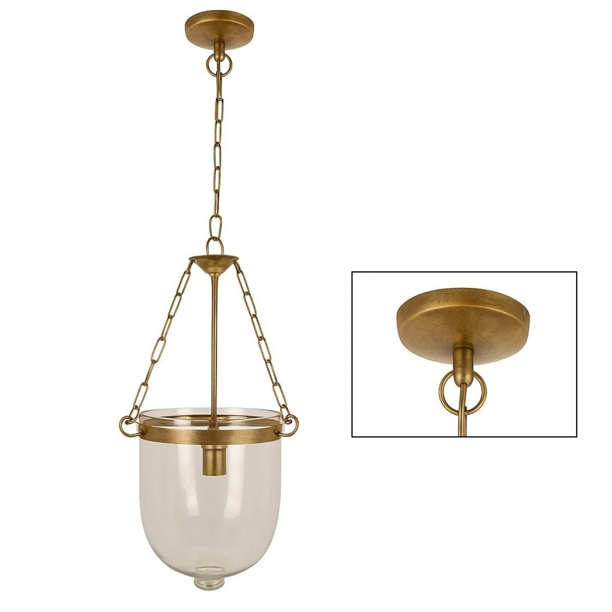 Messinglampe in Antik-Messingoptik mit E27-Fassung