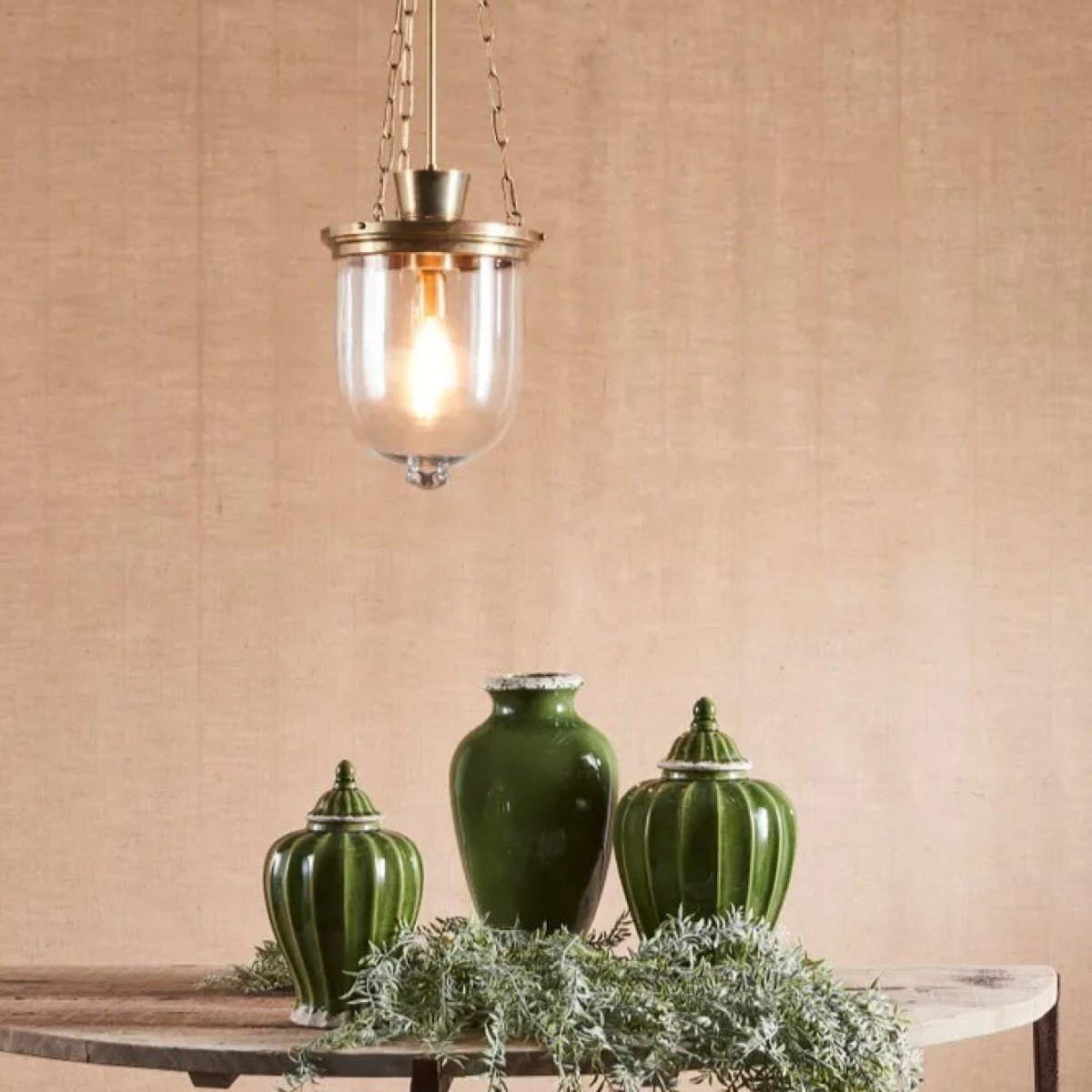 Messinglampe in antiker Silberfarbe mit E27 Fassung