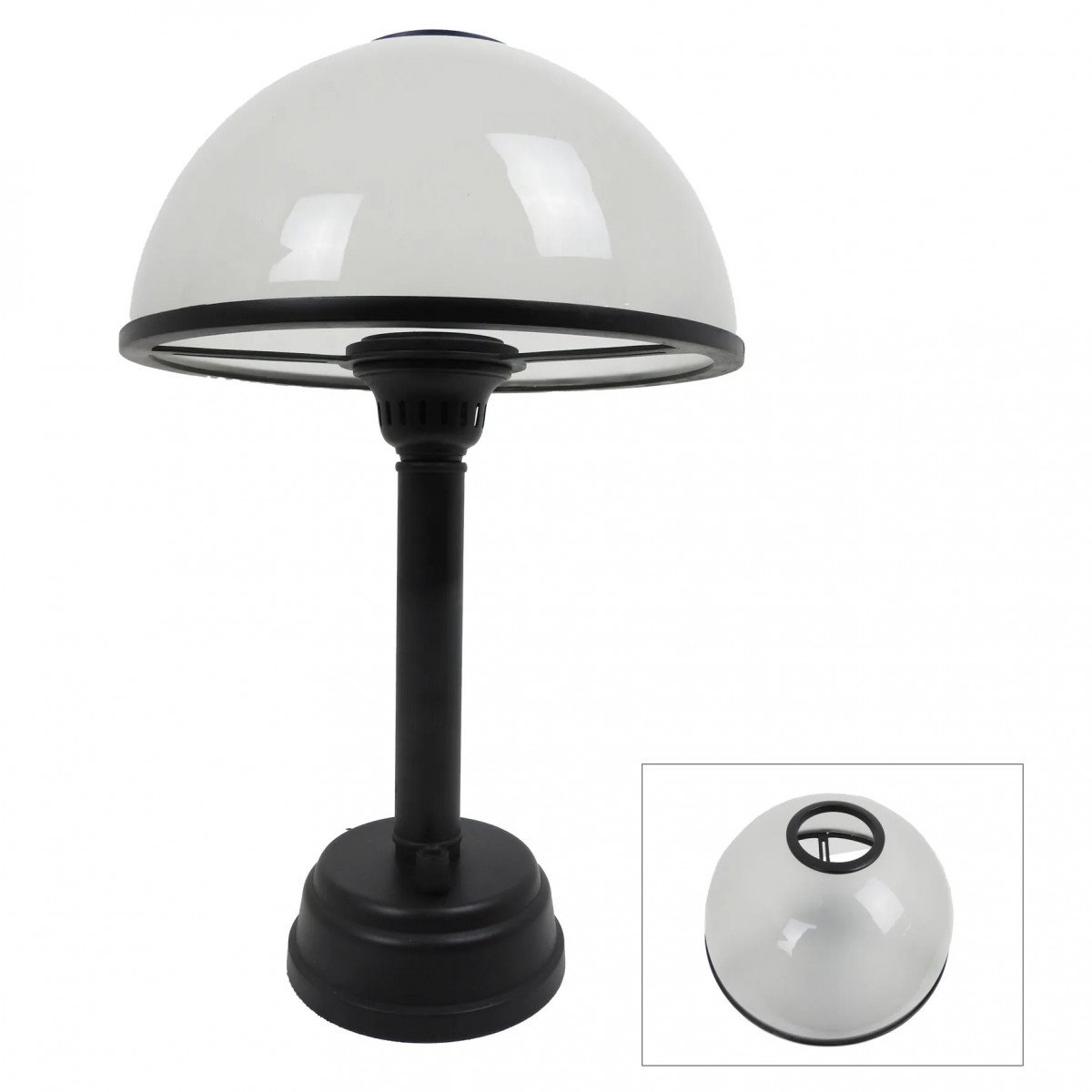 Messinglampe in antikschwarzer Farbe mit E27-Fassung