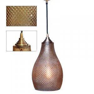 Messinglampe in Antikgold mit E27-Fassung