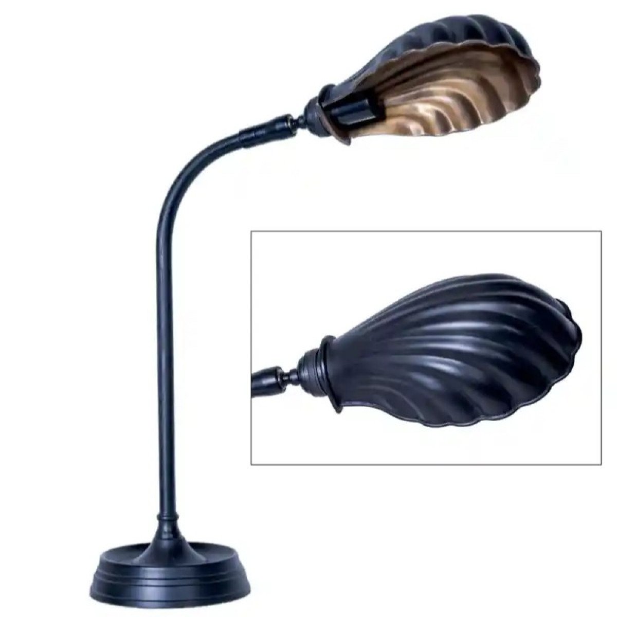 Messinglampe in antikem Schwarz mit E27-Fassung