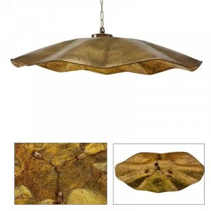 Messinglampe in der Farbe Antikmessing mit einer E27-Fassung