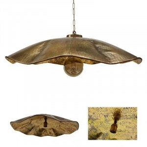 Messinglampe in der Farbe Antikmessing mit einer E27-Fassung