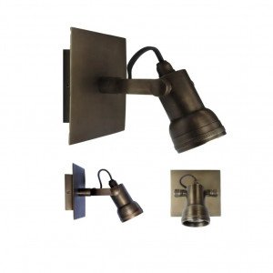 Messinglampe in der Farbe Antikmessing mit einer GU10-Fassung