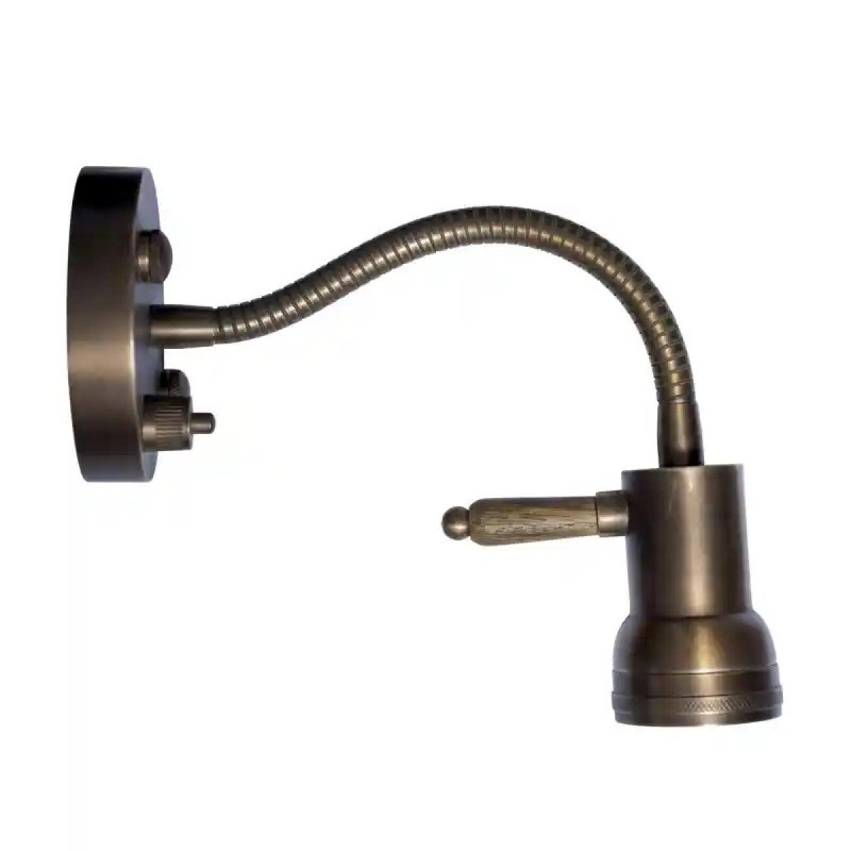 Messinglampe in der Farbe Antikmessing mit einer GU10-Fassung