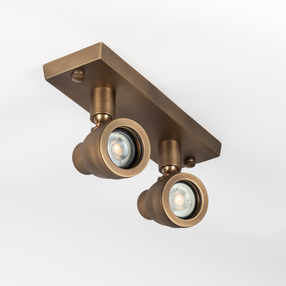 Wandspot Indigo Swirl doppel Messing mit GU10 Fassung von KS Beleuchtung 