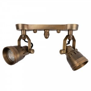 Nostaluce Industrieller Vintage Indigo Cover Doppel-Messing-Wandleuchte | Nostalux.de