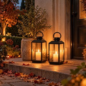 Stilvolles Windlicht Newport S Schwarz
