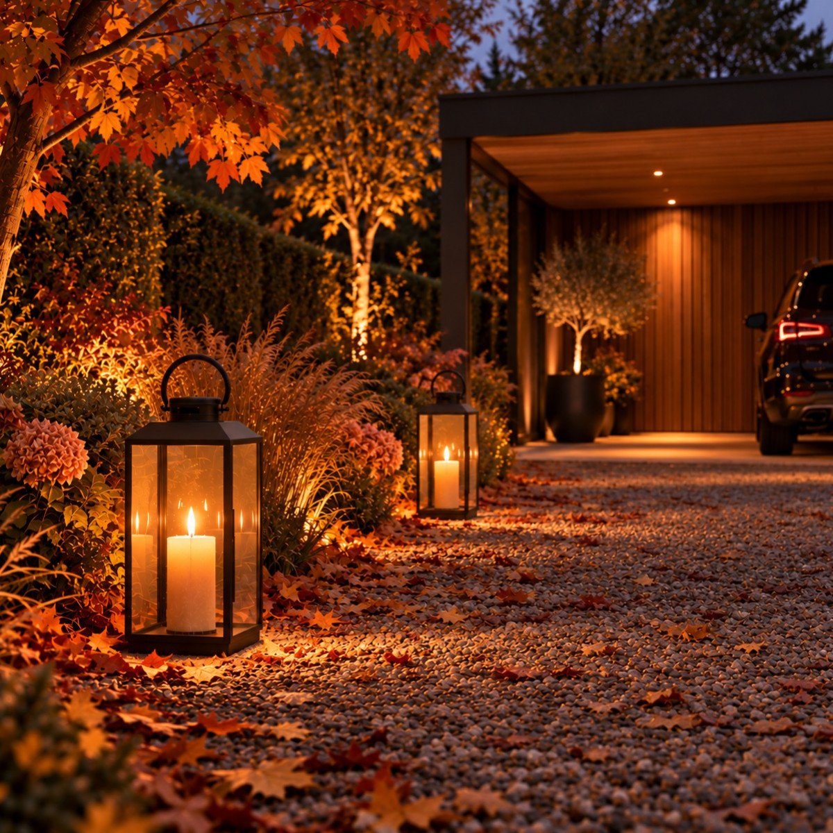Stilvolles Windlicht Newport L Schwarz - 2x Set