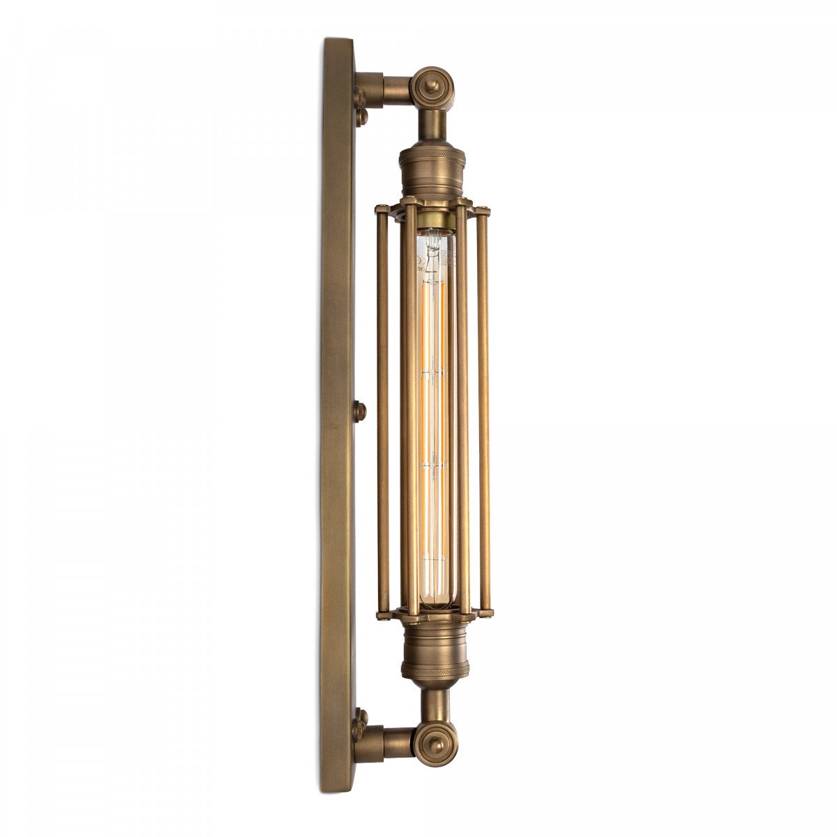 Messinglampe in der Farbe antik Messing mit einer E27-Fassung
