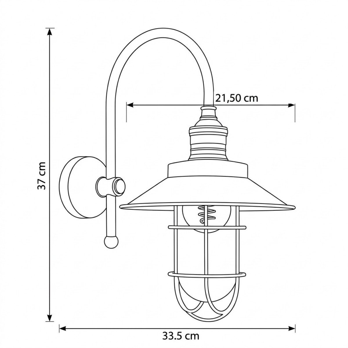 Messingleuchte in der Farbe Antik Messing mit einer E27 Fassung