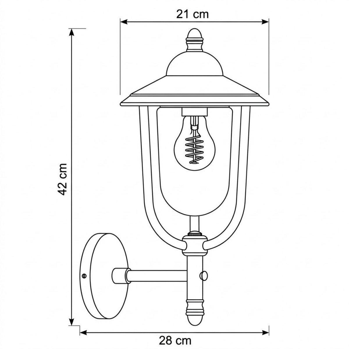Messingleuchte in der Farbe Antik Schwarz mit einer E27 Fassung
