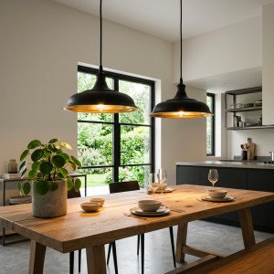 Industrielle-Vintage Ducasse L Hängelampe Antik Schwarz