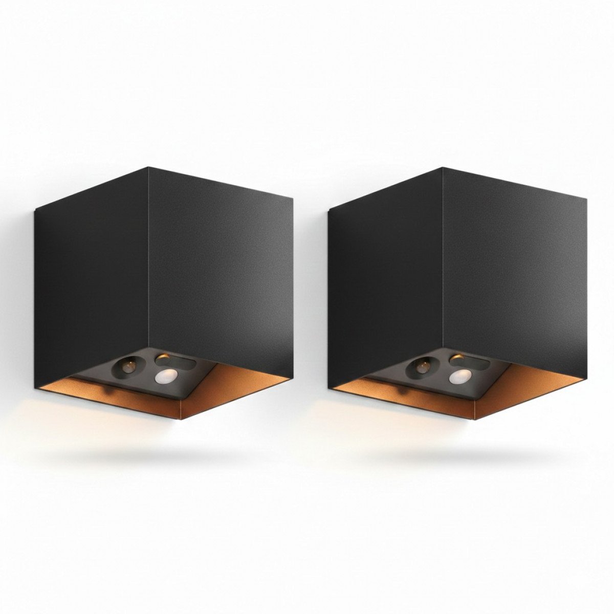 Wiederaufladbare Up & Down Wandleuchte schwarz mit Bewegungssensor