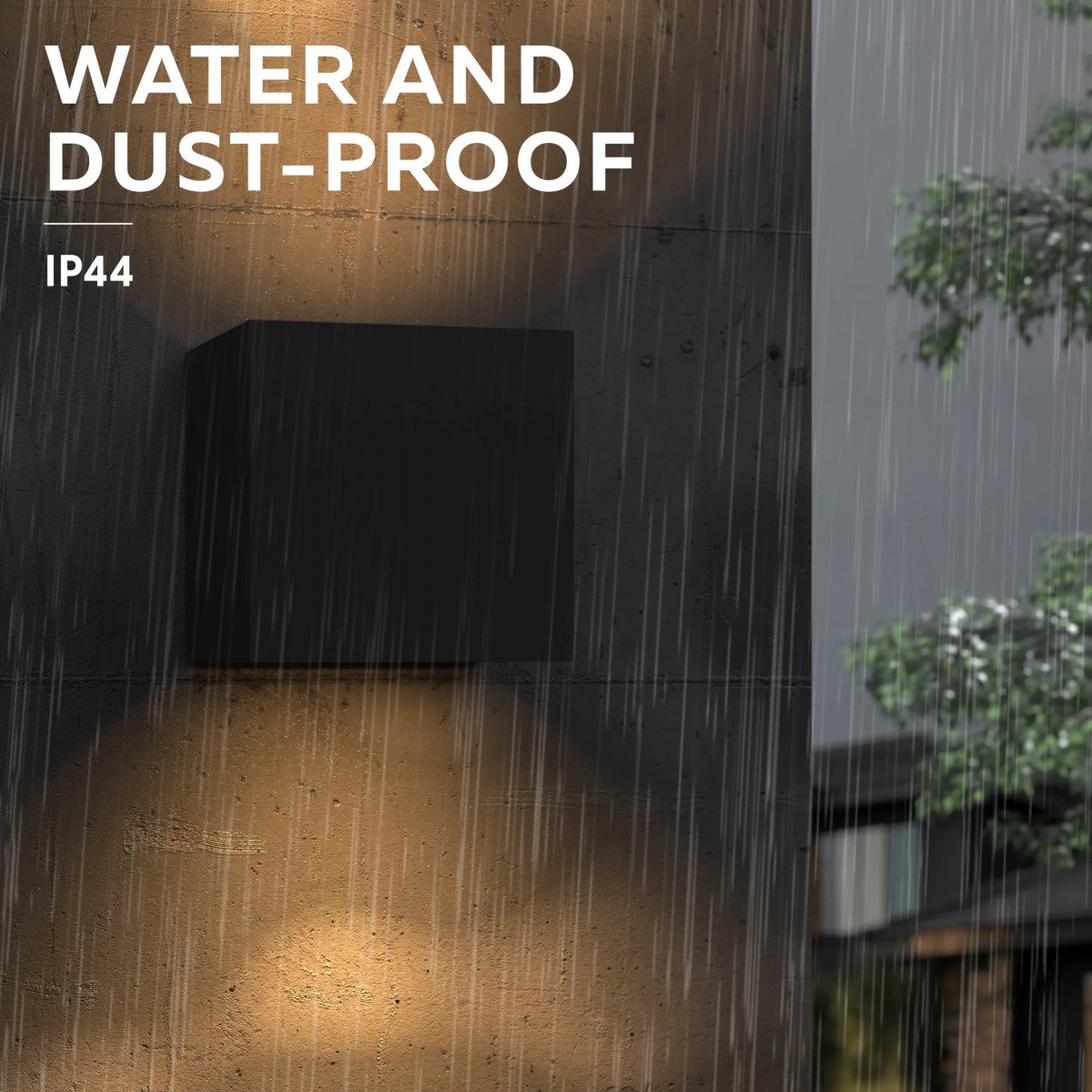 Wiederaufladbare Up und Down Wandleuchte Schwarz mit Bewegungsmelder