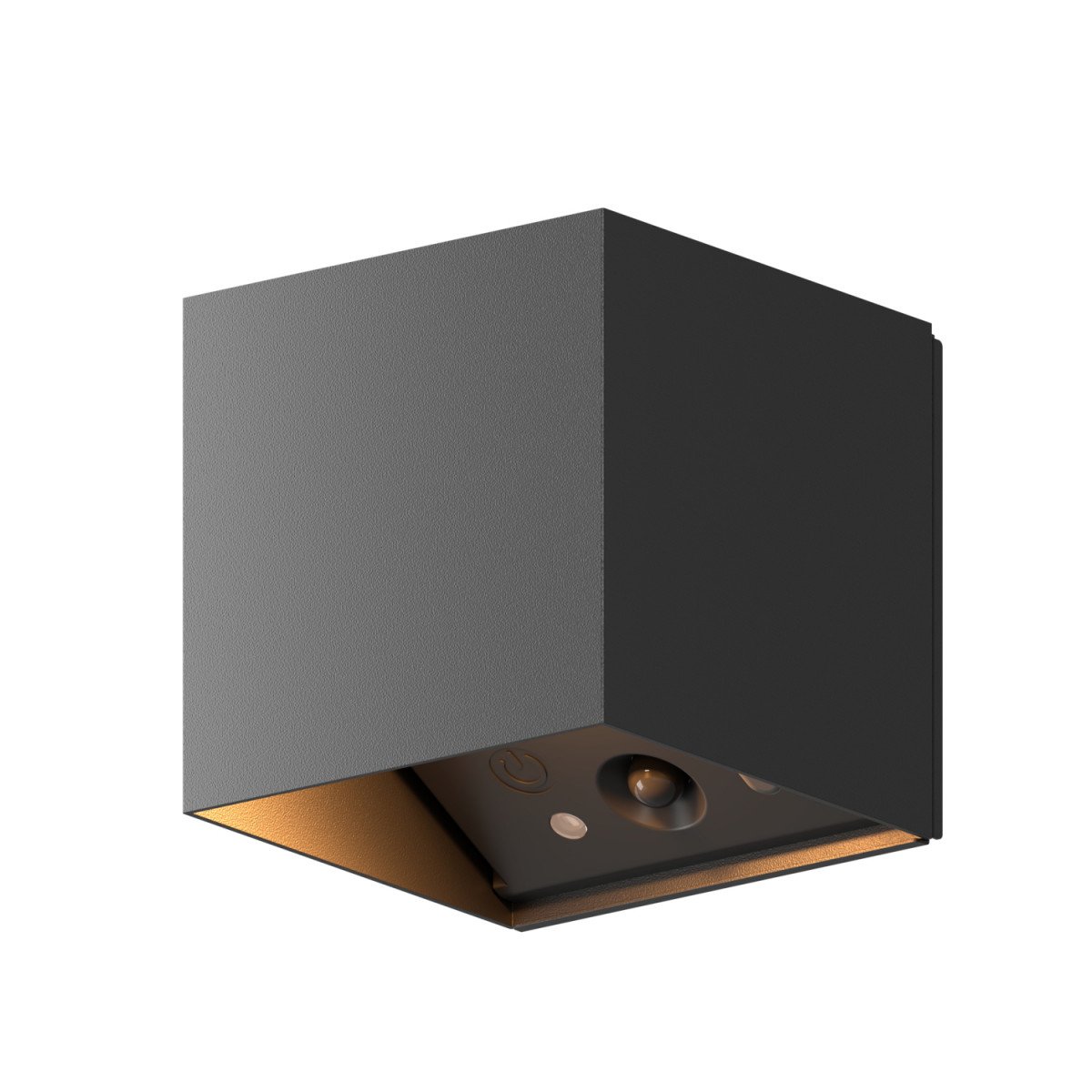 Calex Falerna Wandleuchte Schwarz, wiederaufladbar mit Sensor, 2 Stück